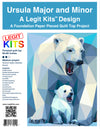 Polar Bears Mum with cub by LegitKit foundation paper piecing pattern shades of blue green white black purple grey