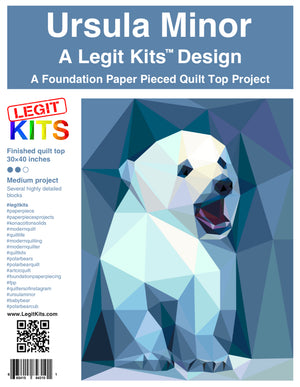 Polar Bear by LegitKit foundation paper piecing pattern shades of blue green white black purple grey